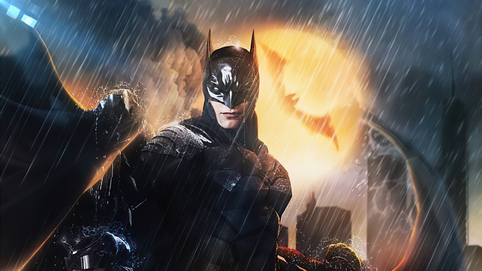 The Batman in the Rain 4K