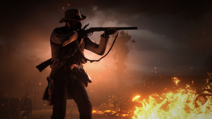 Man with rifle in Red Dead Redemption 2
