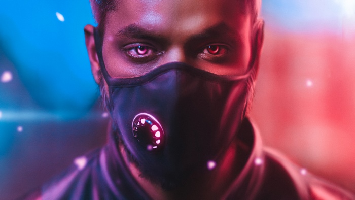 Cyberpunk mask artist artwork 4K