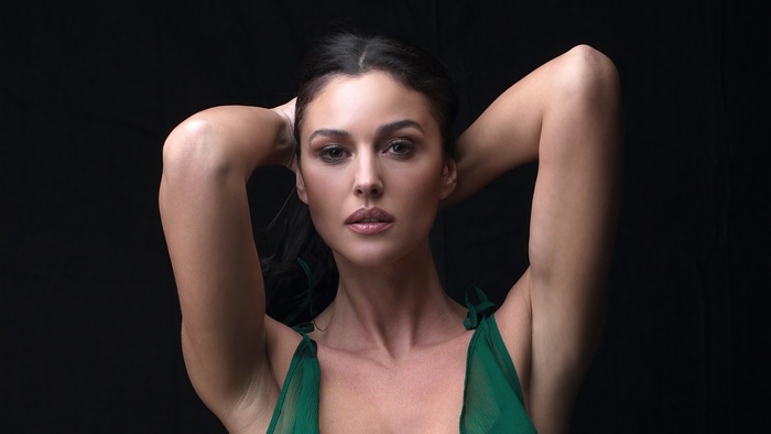 Monica Bellucci Portrait in Green Dress