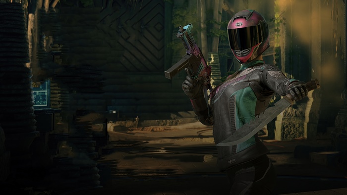 Player in PUBG holding a gun and knife