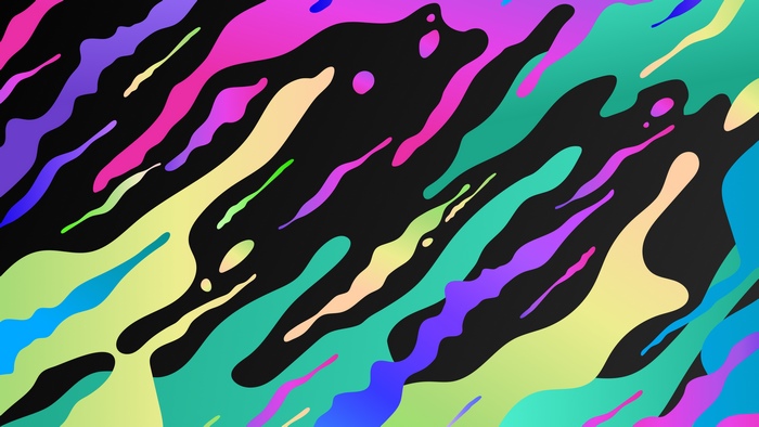 Abstract digital art with colorful paint splashes