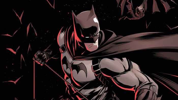 Batman artwork with bats