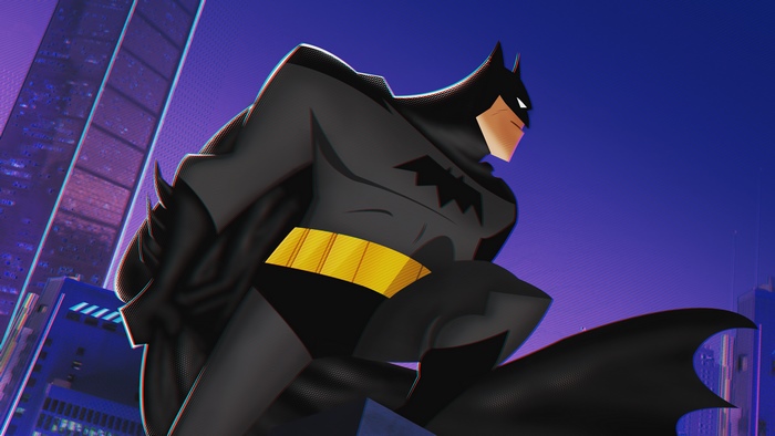 Batman in a stylized city
