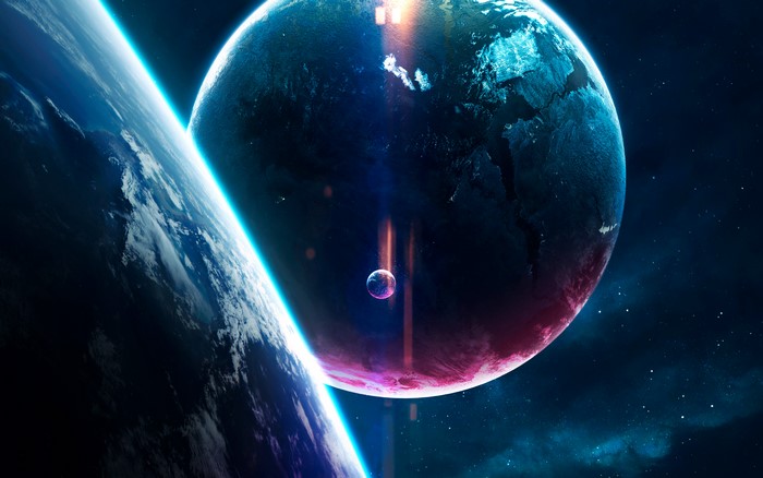 Planets and moons in a digital universe