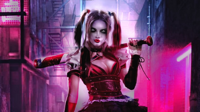 Harley Quinn with Baseball Bat Artwork