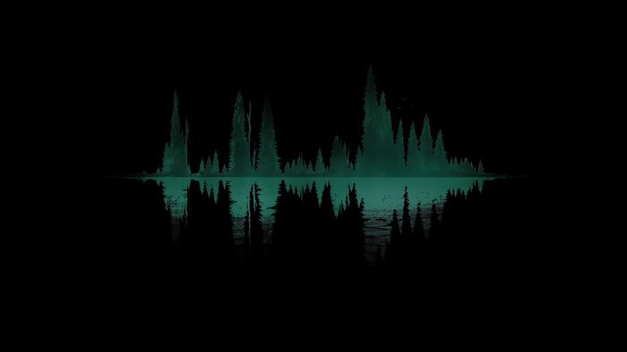 Minimalist forest reflection artwork 4K