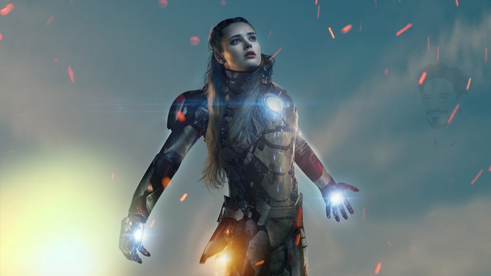 Katherine Langford in Iron Man Armor