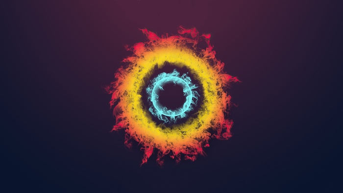 Abstract fire and ice rings 4K