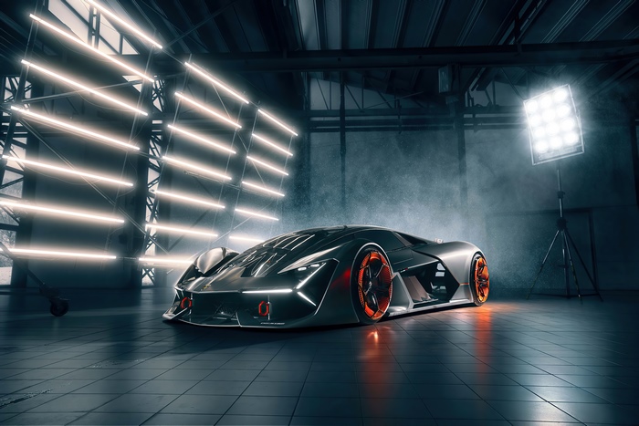 Lamborghini Terzo Millennio concept car in studio