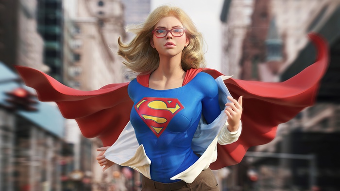 Supergirl artwork 4K