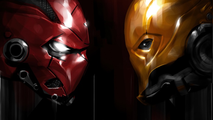 Deathstroke and Red Hood artwork