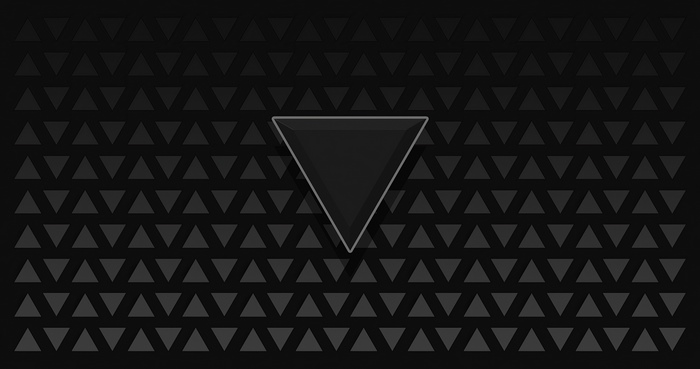 Dark abstract background with triangles and a central triangle