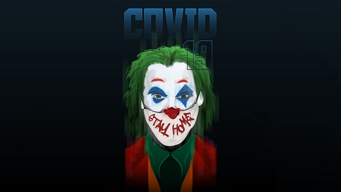 Joker artwork with COVID-19 mask