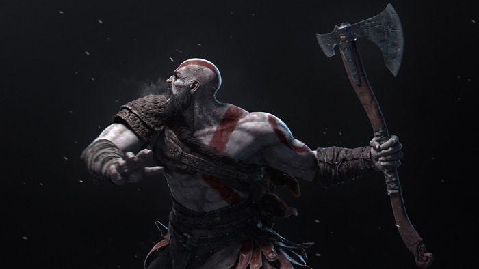 Kratos from God of War holding an axe