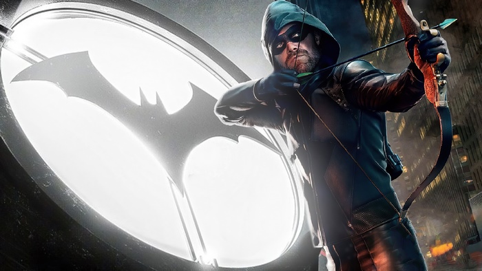 Green Arrow with Batman Symbol 4K