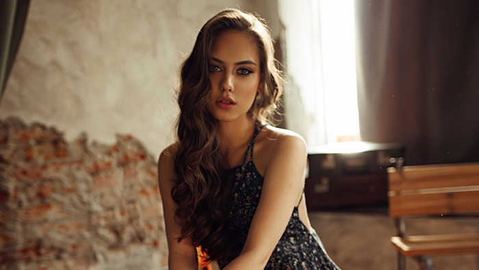 Model in a floral dress