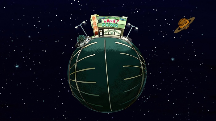 Rick and Morty pawn shop planet in space 4K