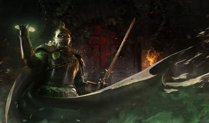 Knight holding a glowing orb and sword in For Honor 4K
