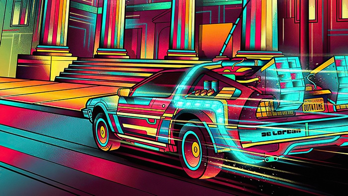 DeLorean time machine from Back to the Future