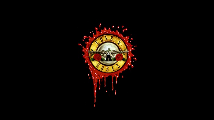 Guns N' Roses logo with blood splatter 4K
