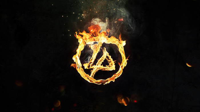 Linkin Park logo on fire