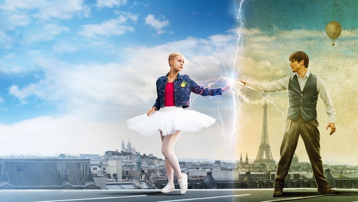 Ballerina and Man with Eiffel Tower and Hot Air Balloon