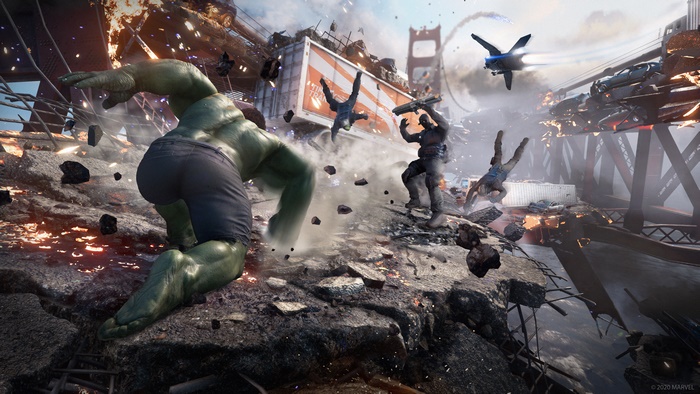 Hulk from Marvel's Avengers in a battle