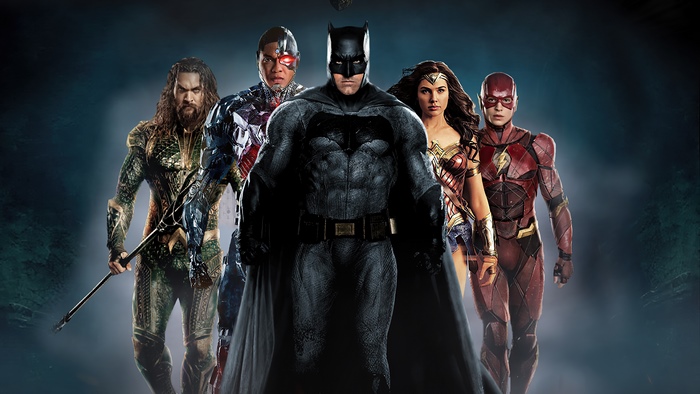 Justice League Superheroes Batman Aquaman Wonder Woman Cyborg Flash 4K