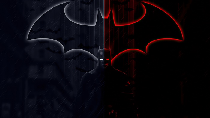 Batman split logo with Batman