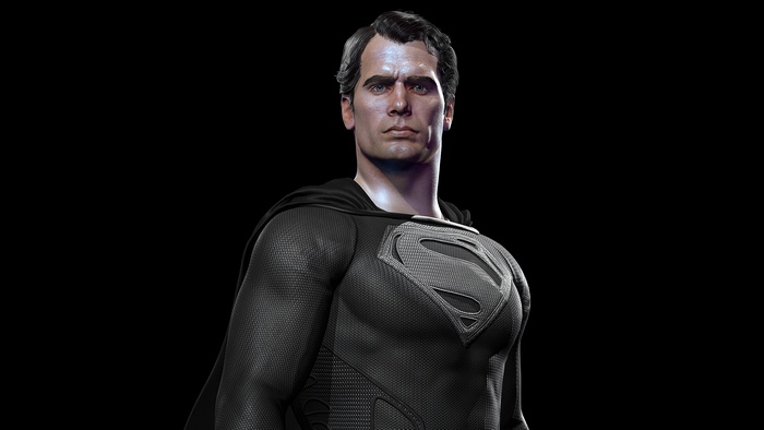 Superman from DC Comics in black suit 4K