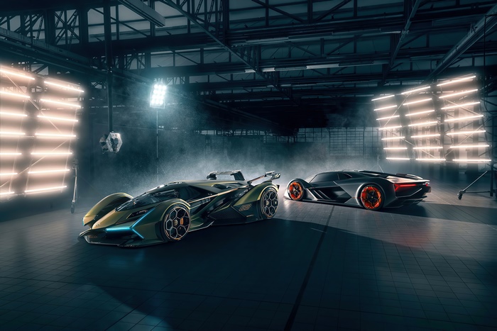 Lamborghini Terzo Millennio and Vision Gran Turismo Cars in Studio