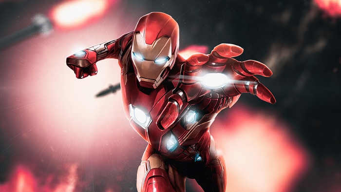 Iron Man in action artwork 4K