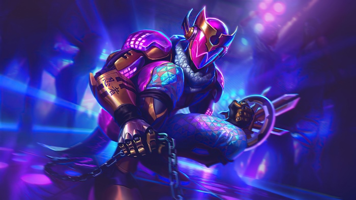 Artwork of a futuristic armored warrior