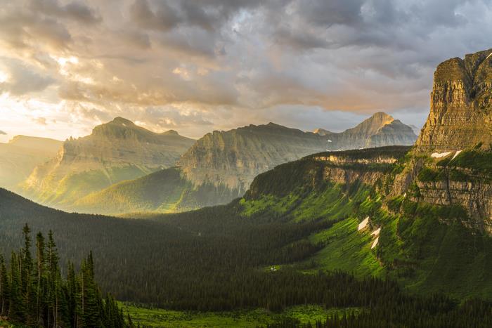 Sunrise Over Glacier National Park Landscape
