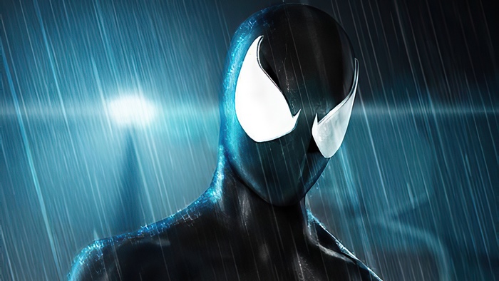 Black Spiderman in the rain