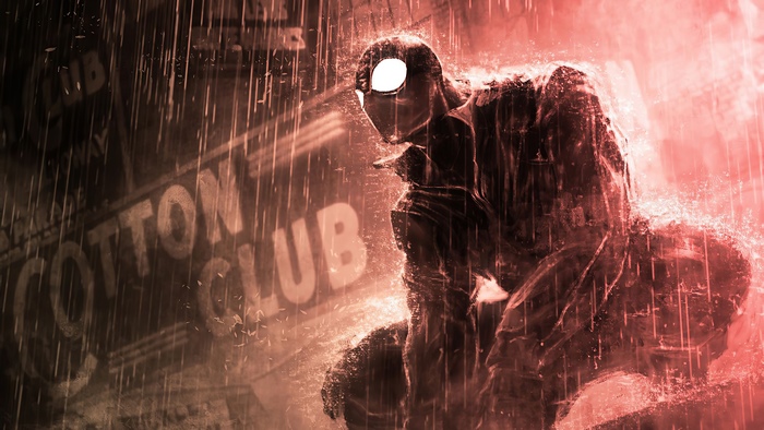 Spiderman in the rain near Cotton Club 4K