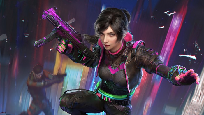 Woman with gun in PUBG 4K