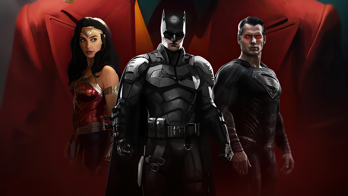 Justice League: Batman, Superman, and Wonder Woman artwork 4K