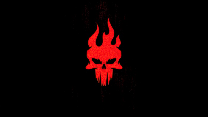 Minimalist Skull with Flames 4K