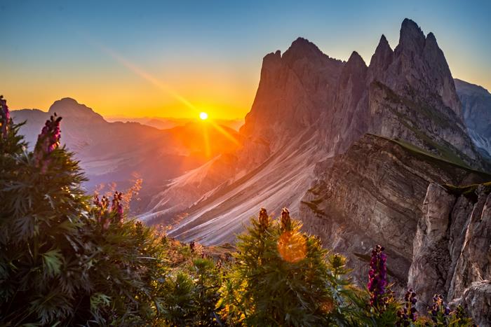 Sunrise Over Italian Mountains in