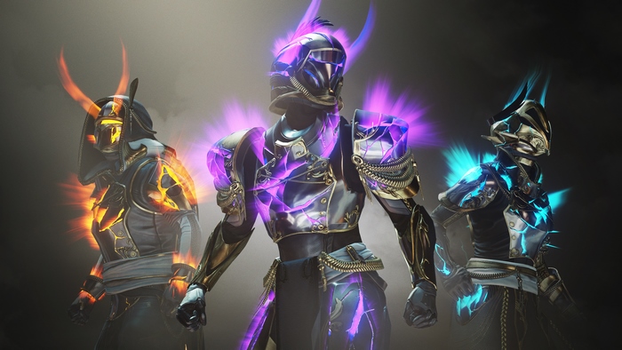 Destiny 2 characters with glowing armor