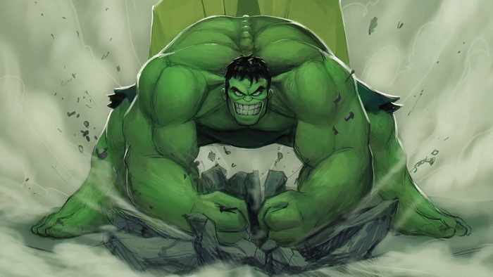 Hulk smashing rocks in 4K