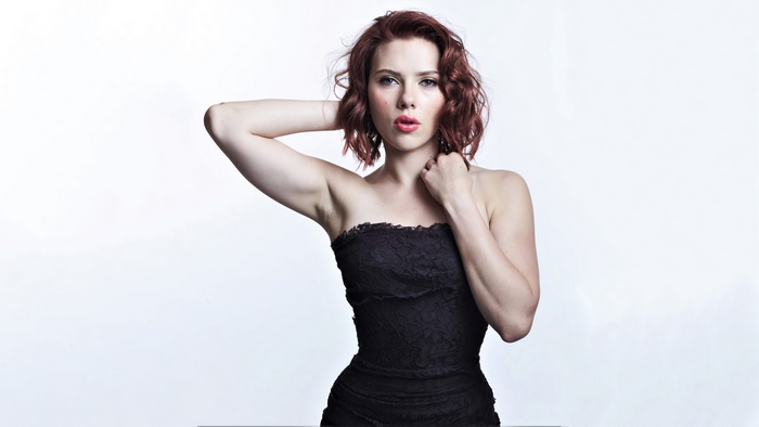 Scarlett Johansson in a black dress