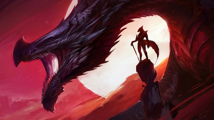 Dragon and a fox-like warrior