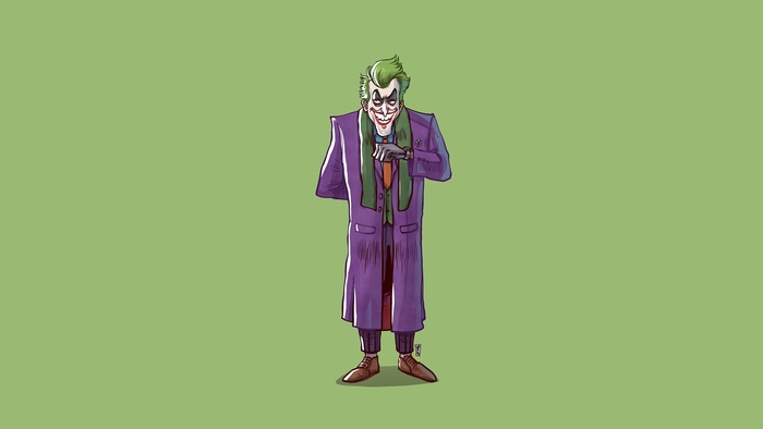 The Joker from Batman, minimalist digital art