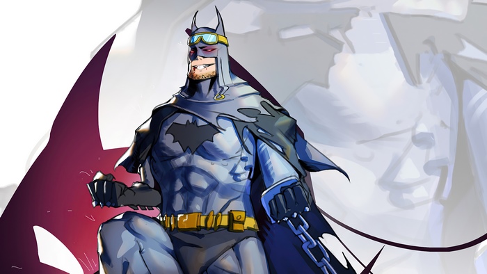 Batman artwork with goggles and chain