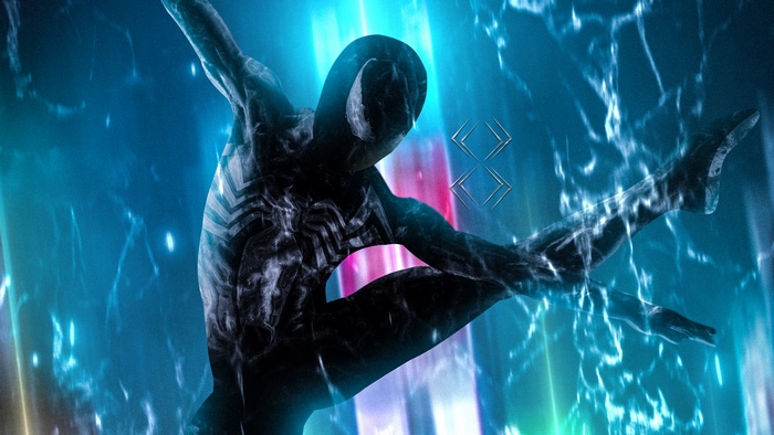 Spider-Man in Black Suit Artwork 4K