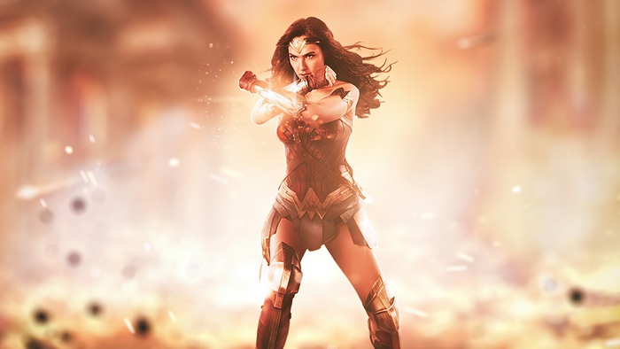 Wonder Woman in battle pose