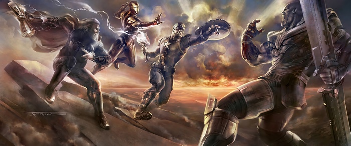 Avengers vs Thanos Artwork